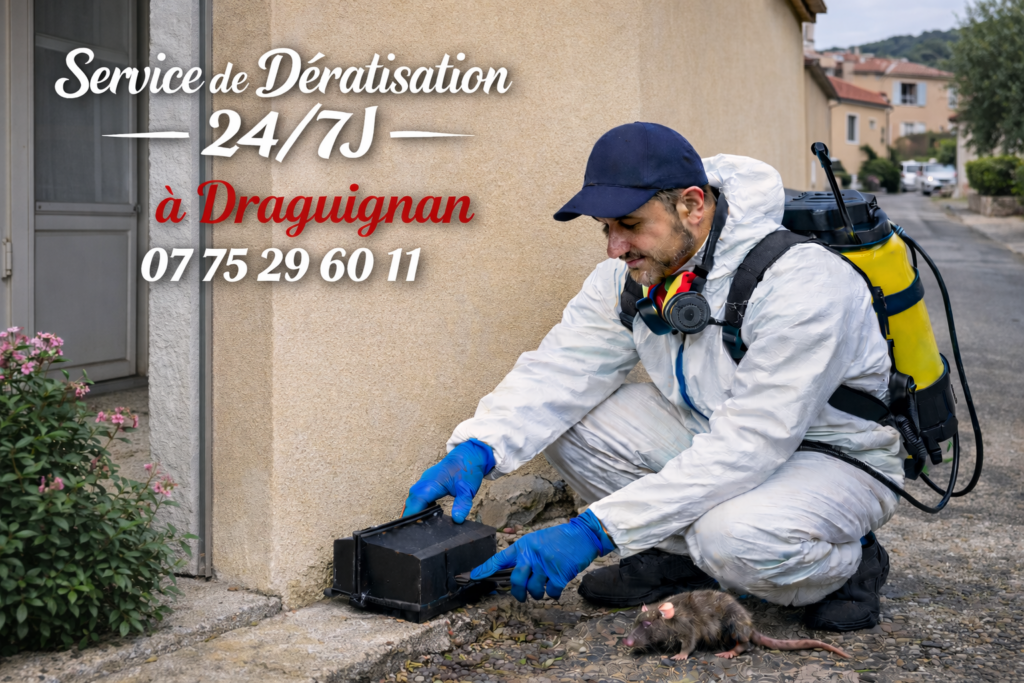 Entreprise de dératisation à Draguignan pendant une intervention contre les rats en zone résidentielle